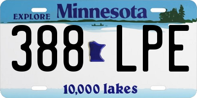 MN license plate 388LPE