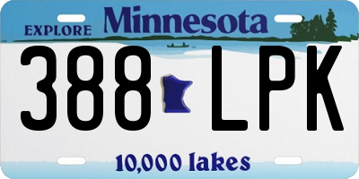 MN license plate 388LPK