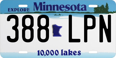 MN license plate 388LPN
