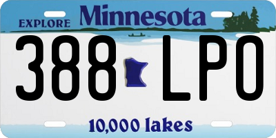 MN license plate 388LPO