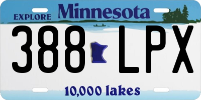 MN license plate 388LPX