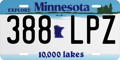 MN license plate 388LPZ