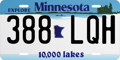 MN license plate 388LQH