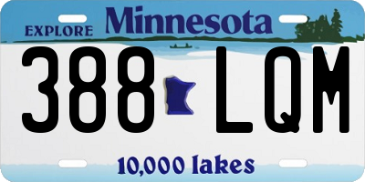 MN license plate 388LQM