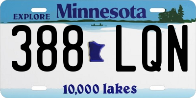 MN license plate 388LQN