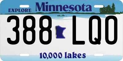 MN license plate 388LQO