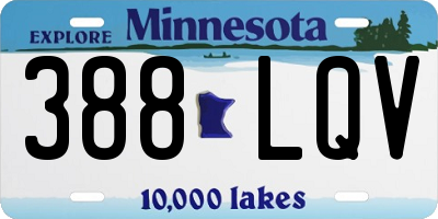 MN license plate 388LQV
