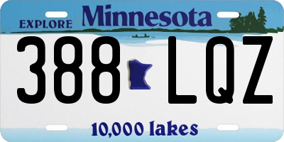 MN license plate 388LQZ