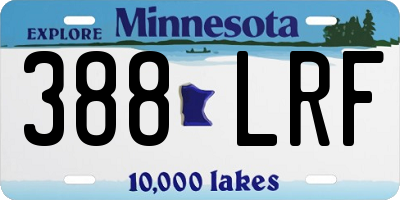 MN license plate 388LRF