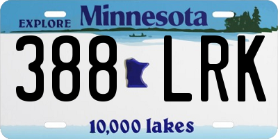 MN license plate 388LRK