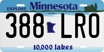 MN license plate 388LRO