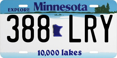 MN license plate 388LRY