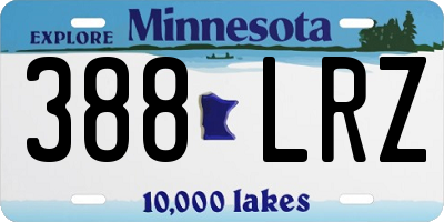 MN license plate 388LRZ