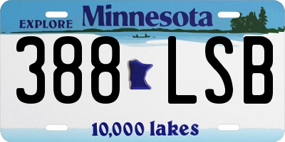 MN license plate 388LSB