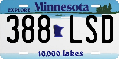 MN license plate 388LSD