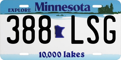 MN license plate 388LSG