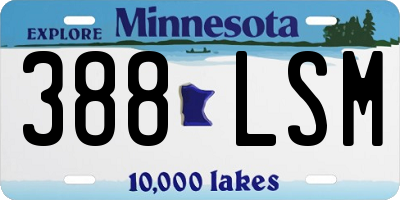 MN license plate 388LSM