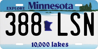 MN license plate 388LSN