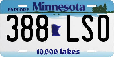 MN license plate 388LSO