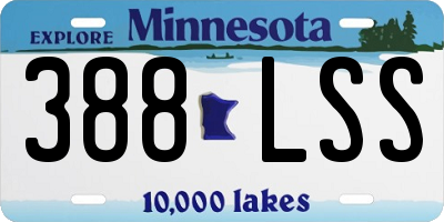 MN license plate 388LSS