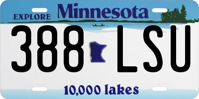 MN license plate 388LSU