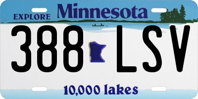MN license plate 388LSV