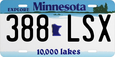 MN license plate 388LSX
