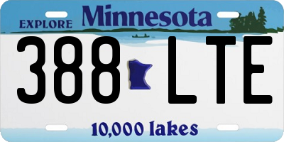 MN license plate 388LTE