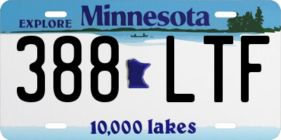 MN license plate 388LTF