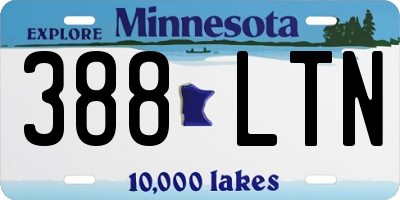 MN license plate 388LTN