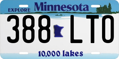 MN license plate 388LTO