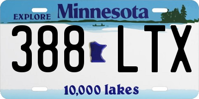 MN license plate 388LTX