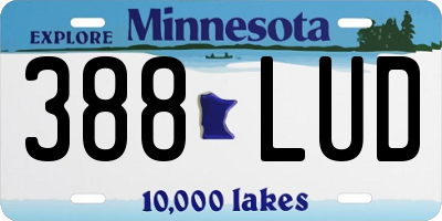 MN license plate 388LUD