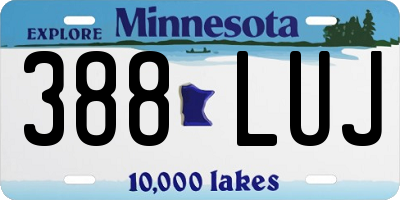 MN license plate 388LUJ