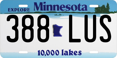 MN license plate 388LUS