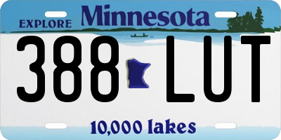 MN license plate 388LUT
