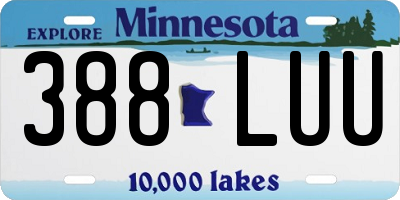 MN license plate 388LUU