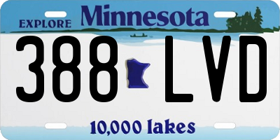 MN license plate 388LVD