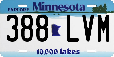 MN license plate 388LVM
