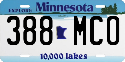 MN license plate 388MCO