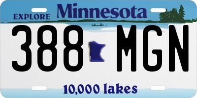 MN license plate 388MGN