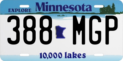 MN license plate 388MGP