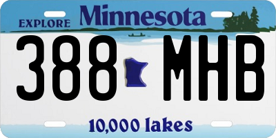 MN license plate 388MHB
