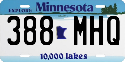 MN license plate 388MHQ