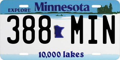 MN license plate 388MIN