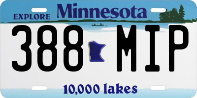 MN license plate 388MIP