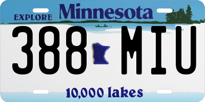 MN license plate 388MIU