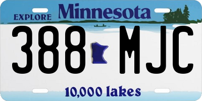 MN license plate 388MJC