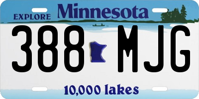 MN license plate 388MJG