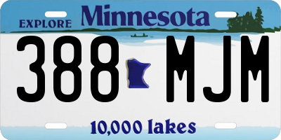 MN license plate 388MJM